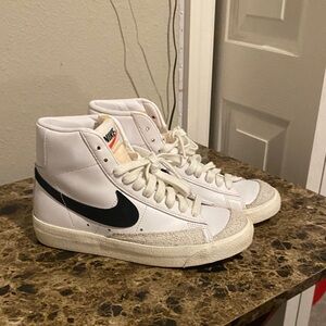 Nike White and Black High-Top Blazers